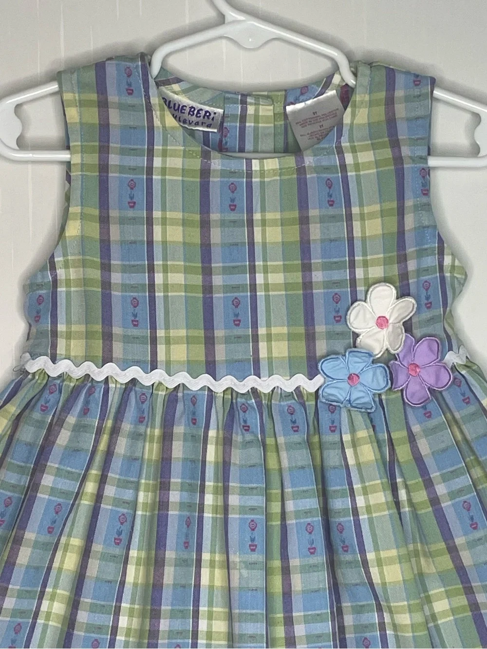 Blueberi Boulevard Plaid Easter Spring Dress Embroidery 2009 Girl 3T